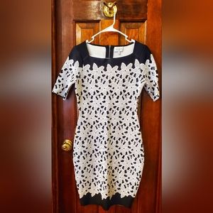 NWT Milly Black White Lace Dress Size Small